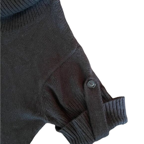 BCBG maxazria long dark grey wool blend short sleeve sweater turtleneck sz S - Picture 7 of 9